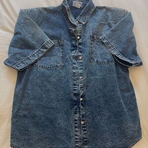 Classic Blue Denim Button-Down Shirt